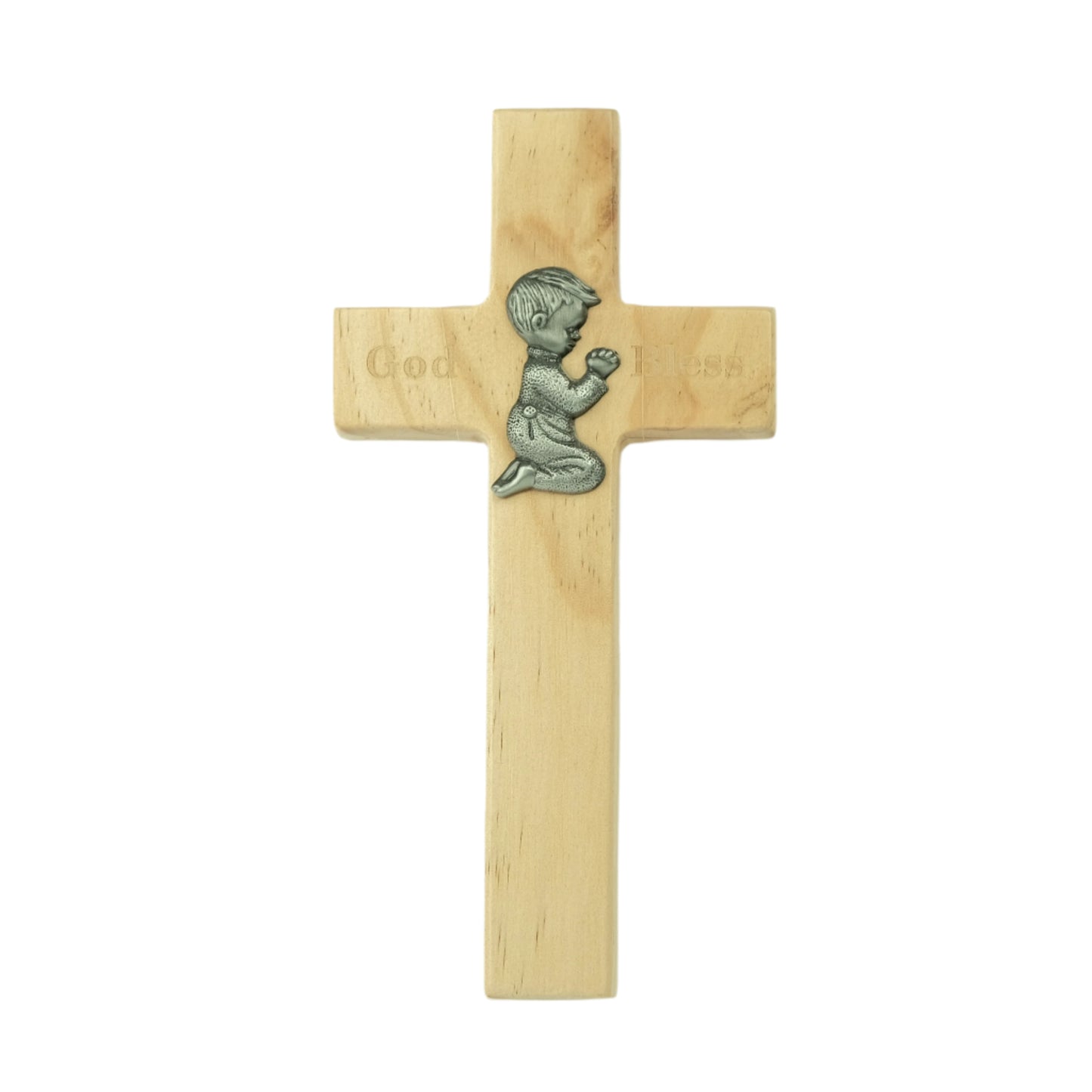 Wooden God Bless Cross For Boys