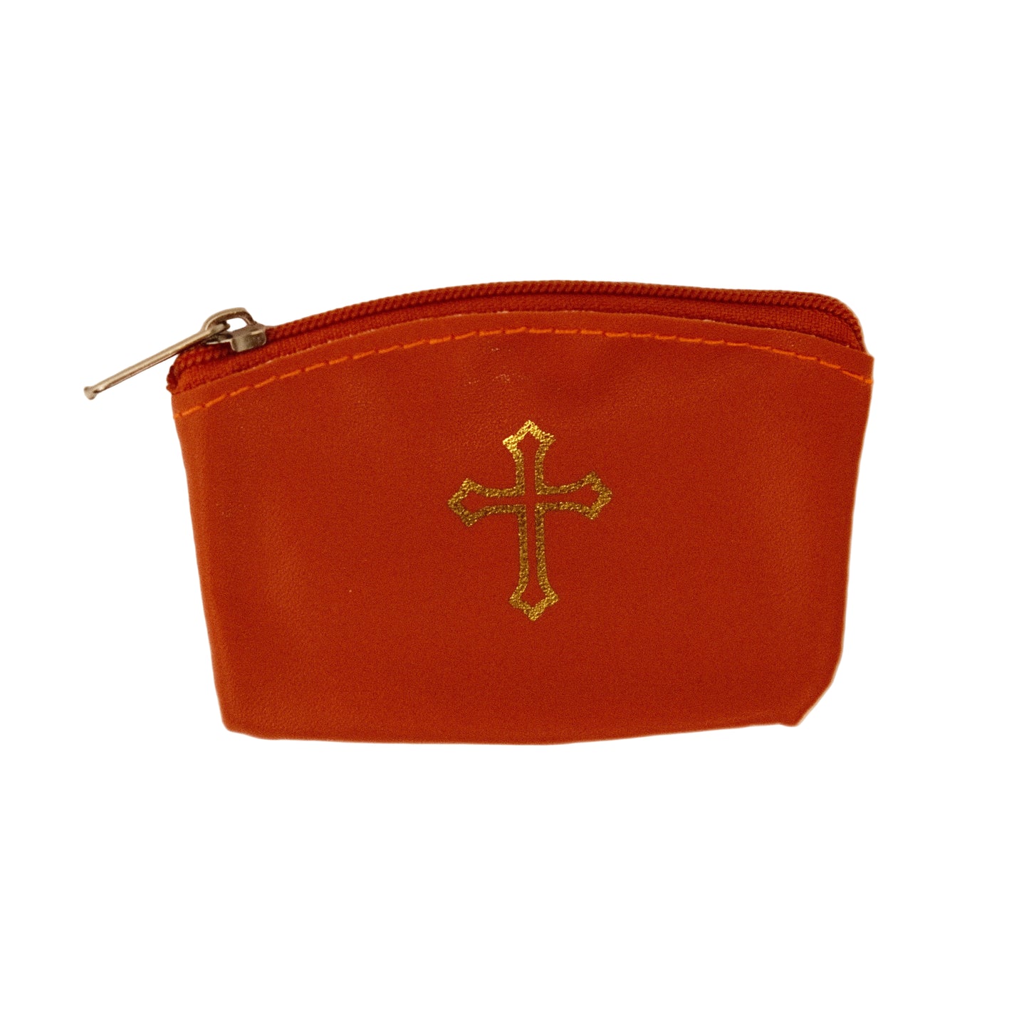 Orange Rosary Pouch