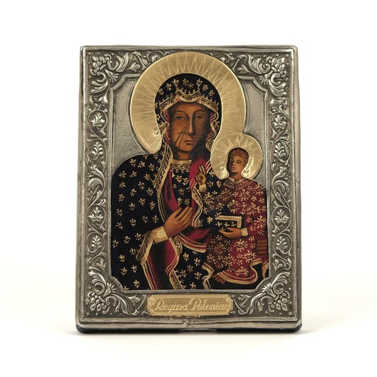 Black Madonna of Czestochowa Silver Icon