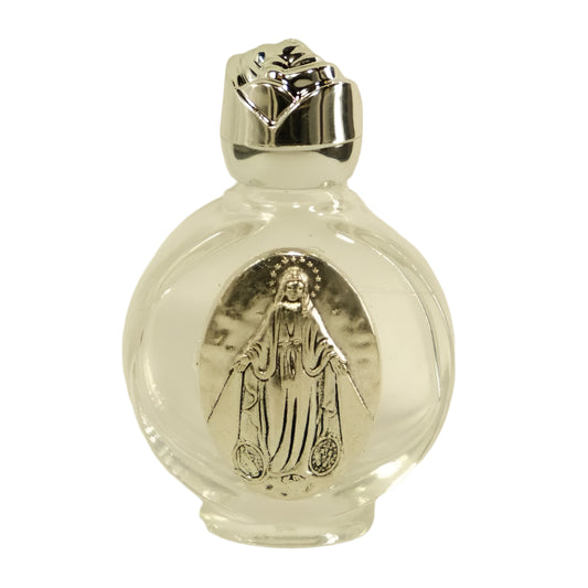 Small Glass Bottle For Holy Water (Silver)