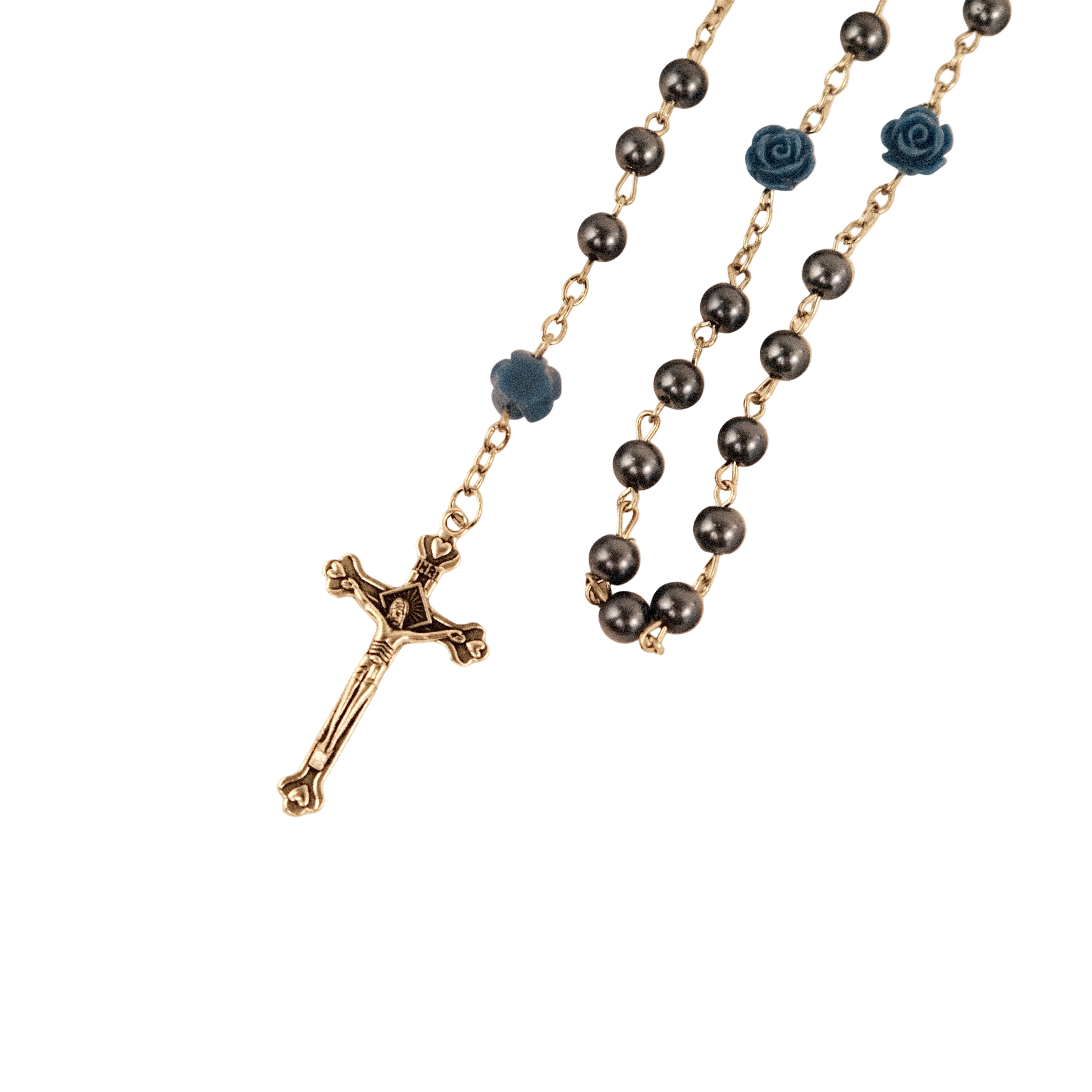 Blue Rose Rosary – Vaticano Catholic Store