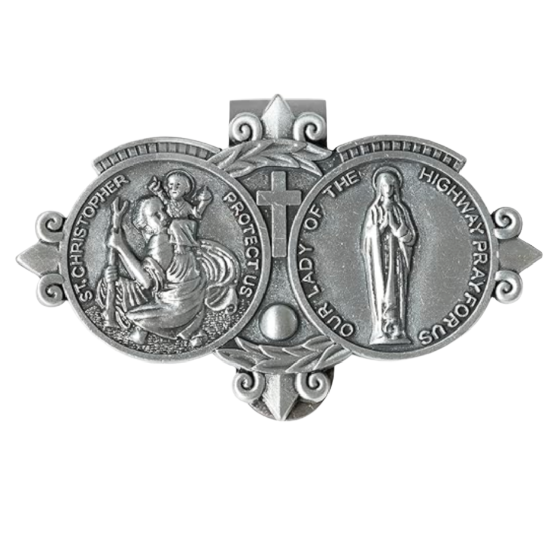 St. Christopher & Our Lady Visor Clip